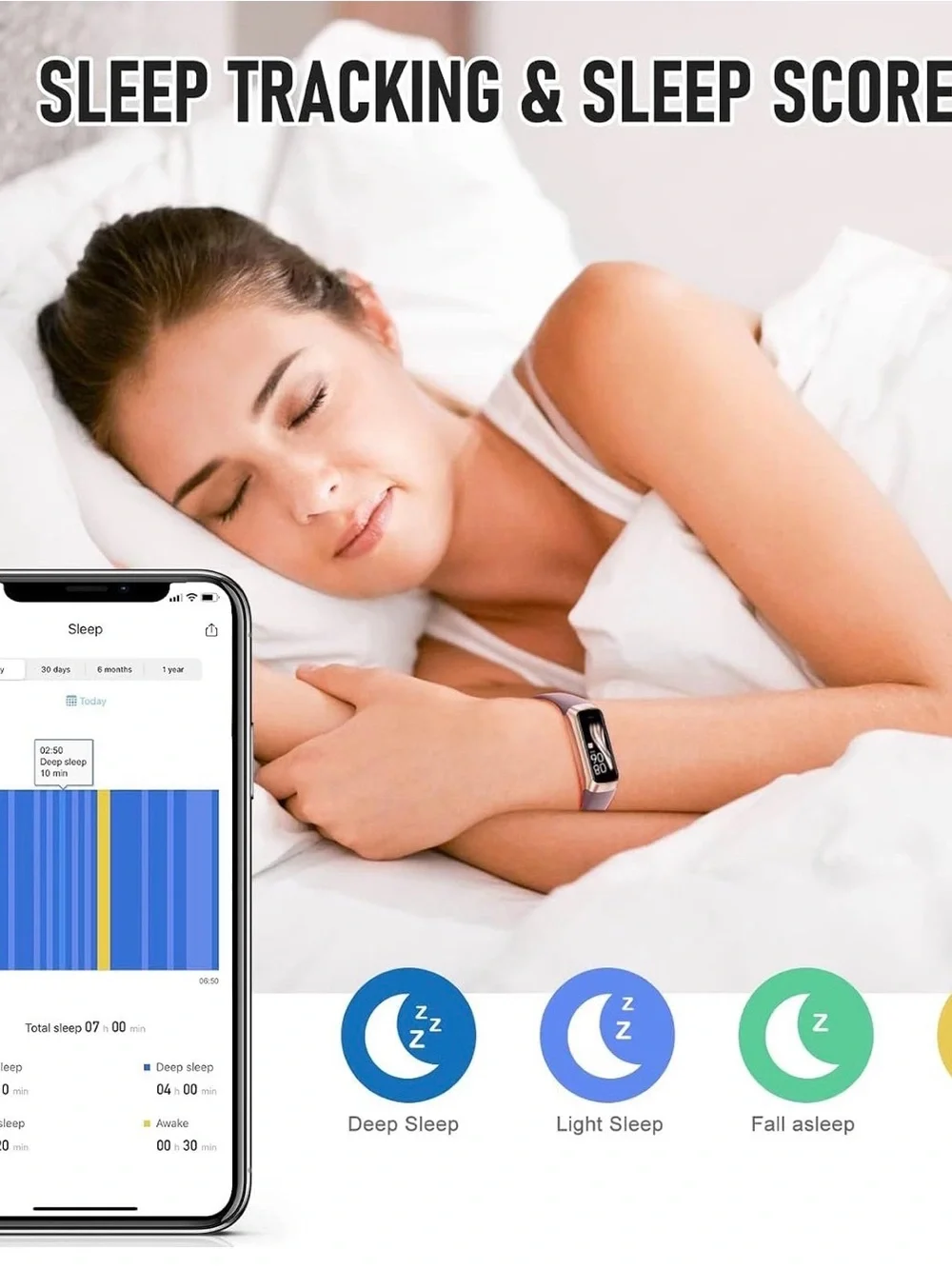 Rose Gold Smart Fitness Band with Mauve Band